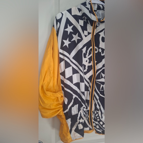 Vintage Yellow and Black silk Women's Bomber Jacket retro - Picture 3 of 10